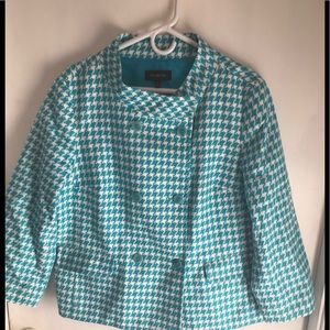 Blue and white Chevron dress jacket